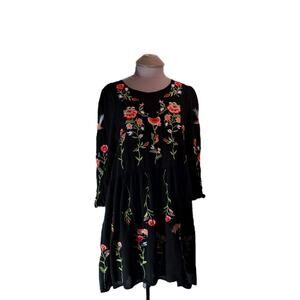 Anthropologie Maeve Size M Boho Embroidered Tunic Mini Dress